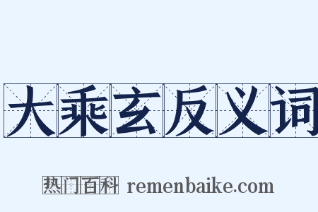 大乘玄反义词是什么意思的图片